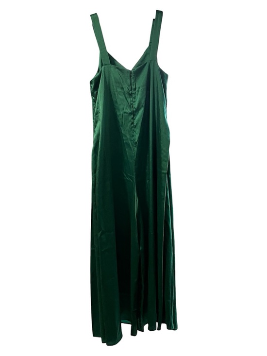 SILKY TWILL WIDE-LEG JUMPSUIT banana republic nwt Green Wide-Leg Satin Jumpsuit - Picture 4 of 5